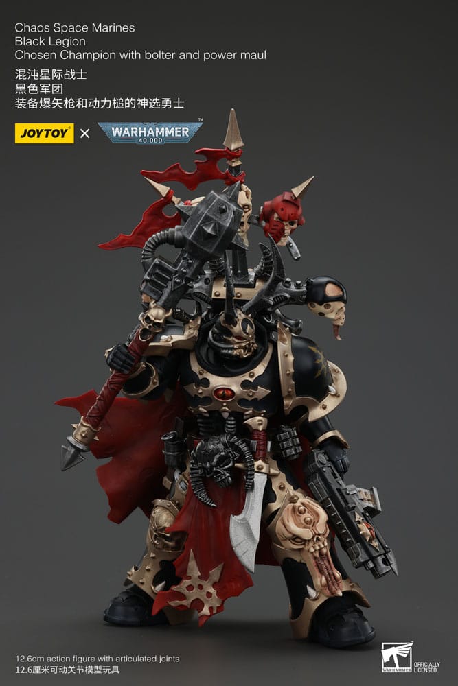 Warhammer 40k Actionfigur Chaos Space Marines Black Legion Chosen Champion with bolter and power maul 20 cm - Versand: 5-7 Tage nach Bestellung