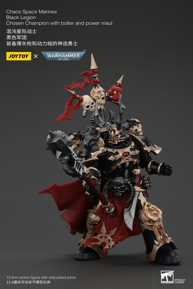 Warhammer 40k Actionfigur Chaos Space Marines Black Legion Chosen Champion with bolter and power maul 20 cm - Versand: 5-7 Tage nach Bestellung