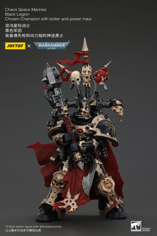 Warhammer 40k Actionfigur Chaos Space Marines Black Legion Chosen Champion with bolter and power maul 20 cm - Versand: 5-7 Tage nach Bestellung