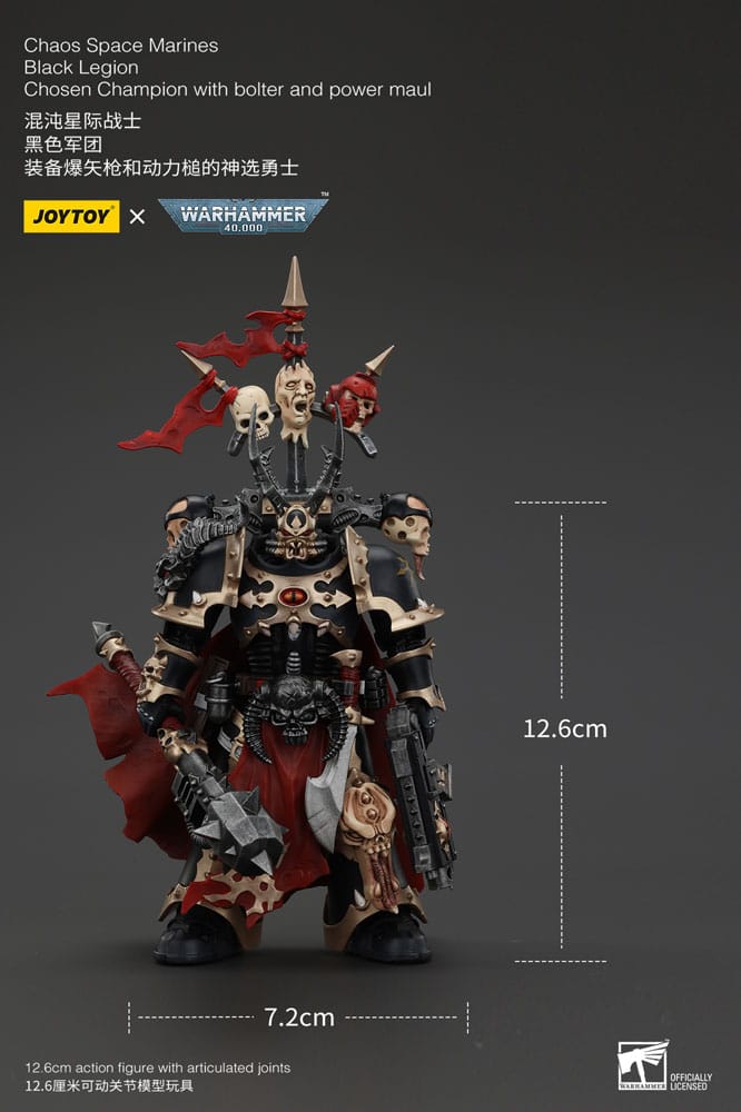 Warhammer 40k Actionfigur Chaos Space Marines Black Legion Chosen Champion with bolter and power maul 20 cm - Versand: 5-7 Tage nach Bestellung