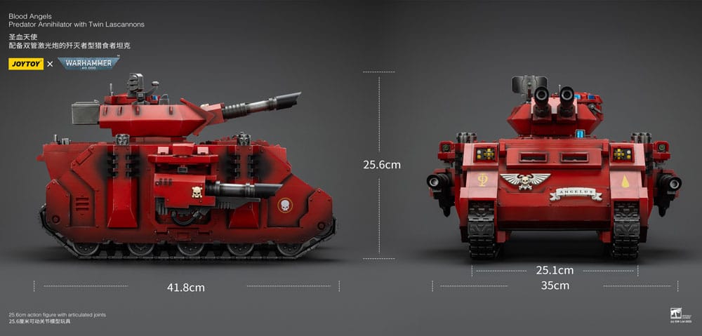 Warhammer 40k Actionfigur 1/18 Blood Angels Predator Annihilator with Twin Lascannons 26 cm - Preorder - ETA: 25.02.2026