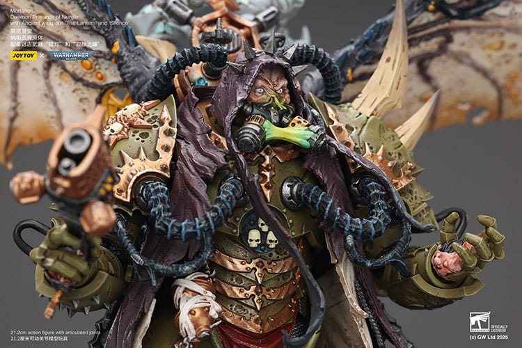 Warhammer 40k Actionfigur 1/18 Mortarion Daemon Primarch of Nurgle with Ancient weapons The Lantern and Silence 21 cm - Preorder - ETA: 18.11.2025