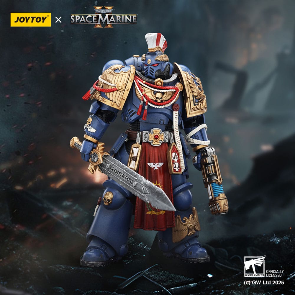Warhammer 40,000: Space Marine 2 Actionfigur Ultramarines Relic Primus Armourwith Plasma Pistol and Combat Blade 13 cm - Preorder - ETA: 25.04.2026
