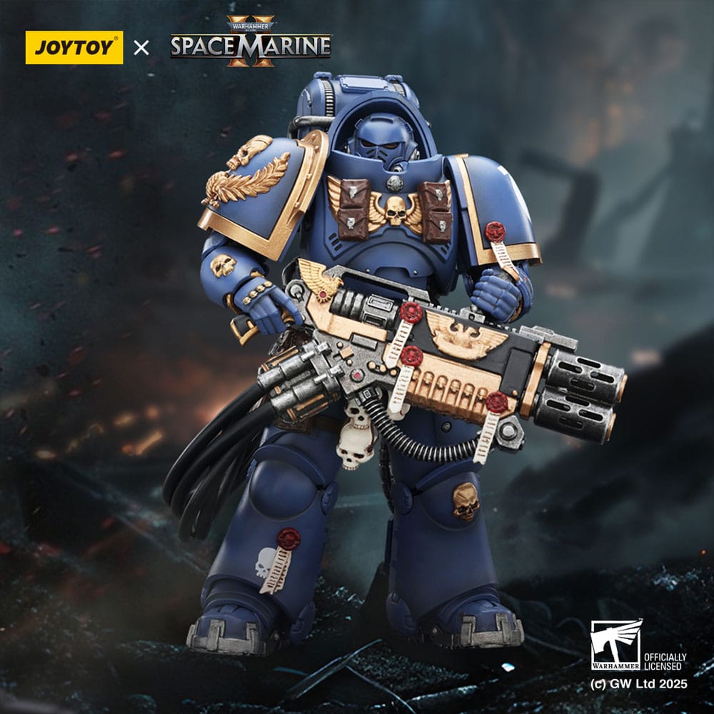 Warhammer 40,000: Space Marine 2 Actionfigur Ultramarines Heavy Artificer Armor with Relic Multi-Melta 13 cm - Preorder - ETA: 25.04.2026