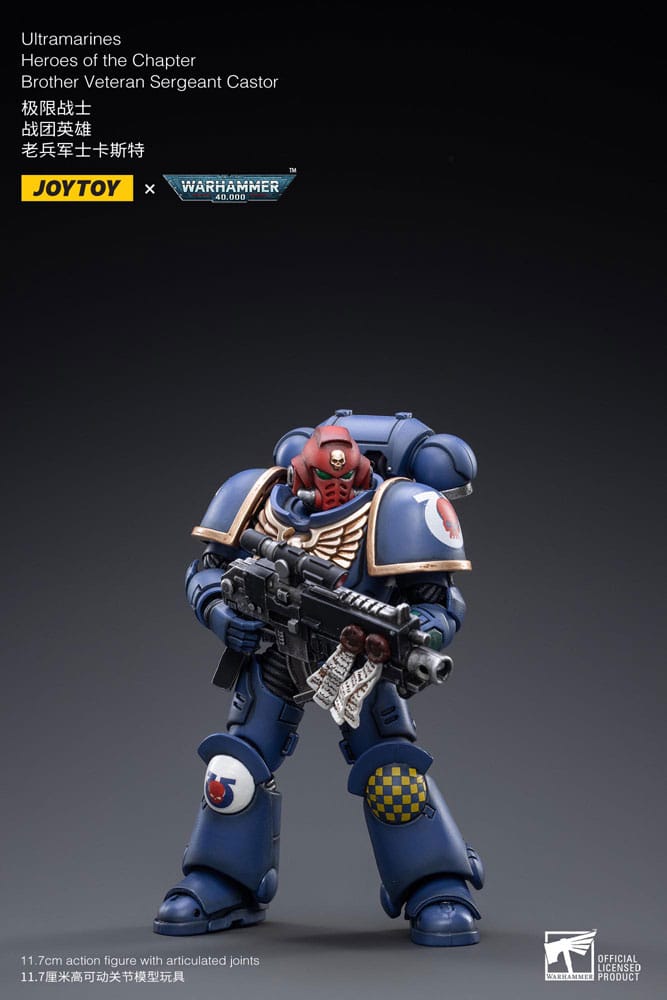 Warhammer 40k Actionfigur 1/18 Ultramarines Heroes of the Chapter Brother Veteran Sergeant Castor 12 cm - Preorder - ETA: 08.09.2025