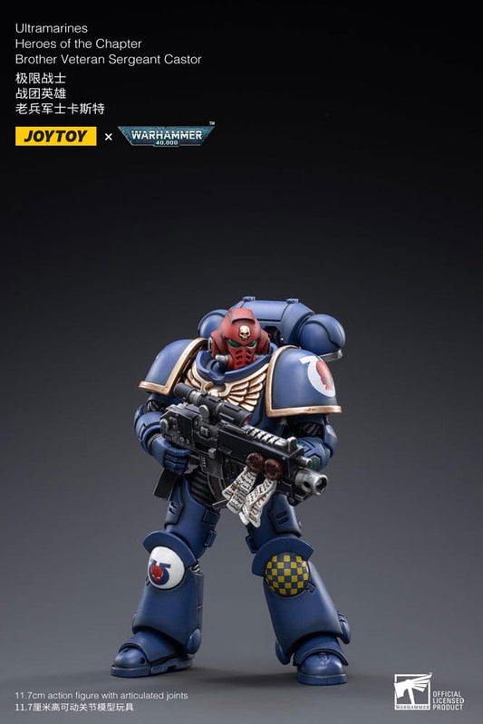 Warhammer 40k Actionfigur 1/18 Ultramarines Heroes of the Chapter Brother Veteran Sergeant Castor 12 cm - Versand: 5-7 Tage nach Bestellung