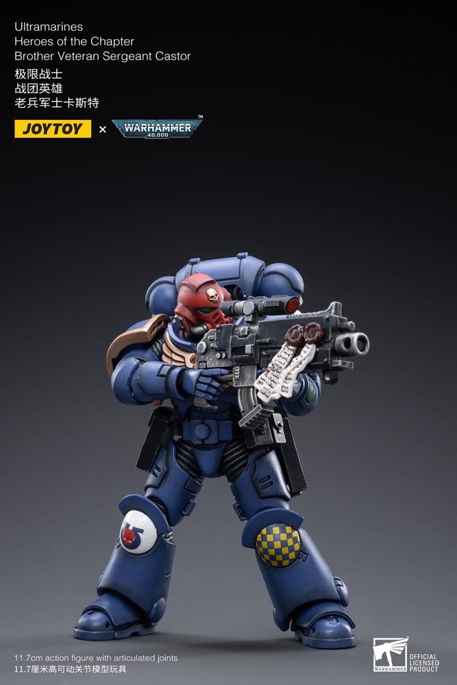 Warhammer 40k Actionfigur 1/18 Ultramarines Heroes of the Chapter Brother Veteran Sergeant Castor 12 cm - Preorder - ETA: 08.09.2025