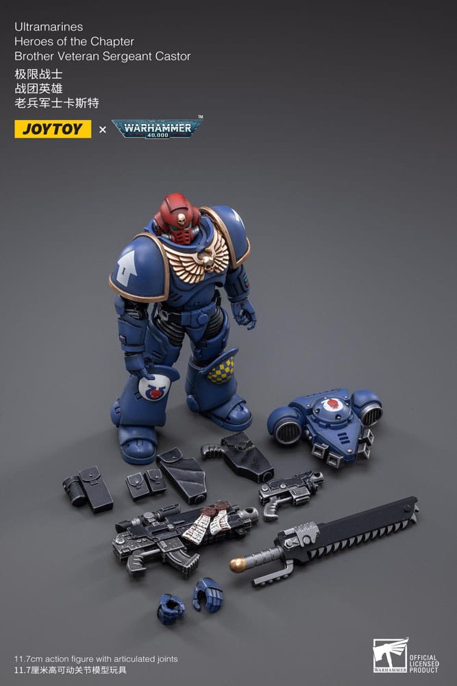 Warhammer 40k Actionfigur 1/18 Ultramarines Heroes of the Chapter Brother Veteran Sergeant Castor 12 cm - Preorder - ETA: 08.09.2025