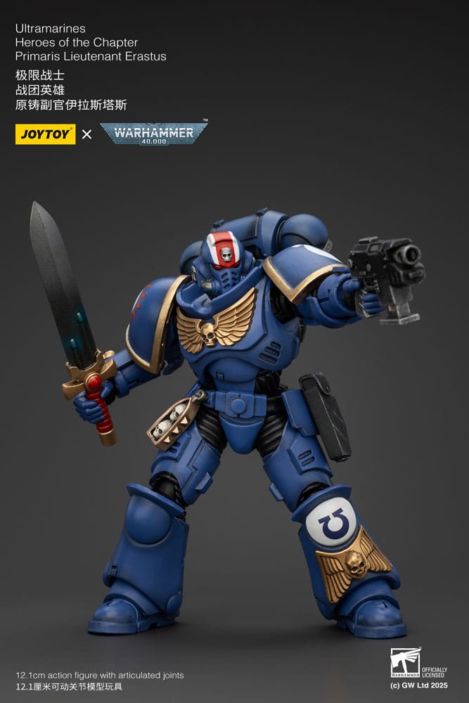 Warhammer 40k Actionfigur 1/18 Ultramarines Heroes of the Chapter Primaris Lieutenant Erastus 20 cm - Preorder - ETA: 08.09.2025