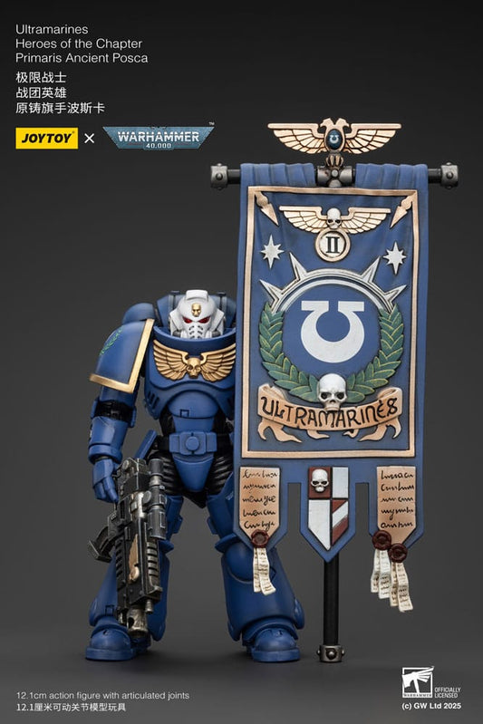 Warhammer 40k Actionfigur 1/18 Ultramarines Heroes of the Chapter Primaris Ancient Posca 20 cm - Versand: 5-7 Tage nach Bestellung