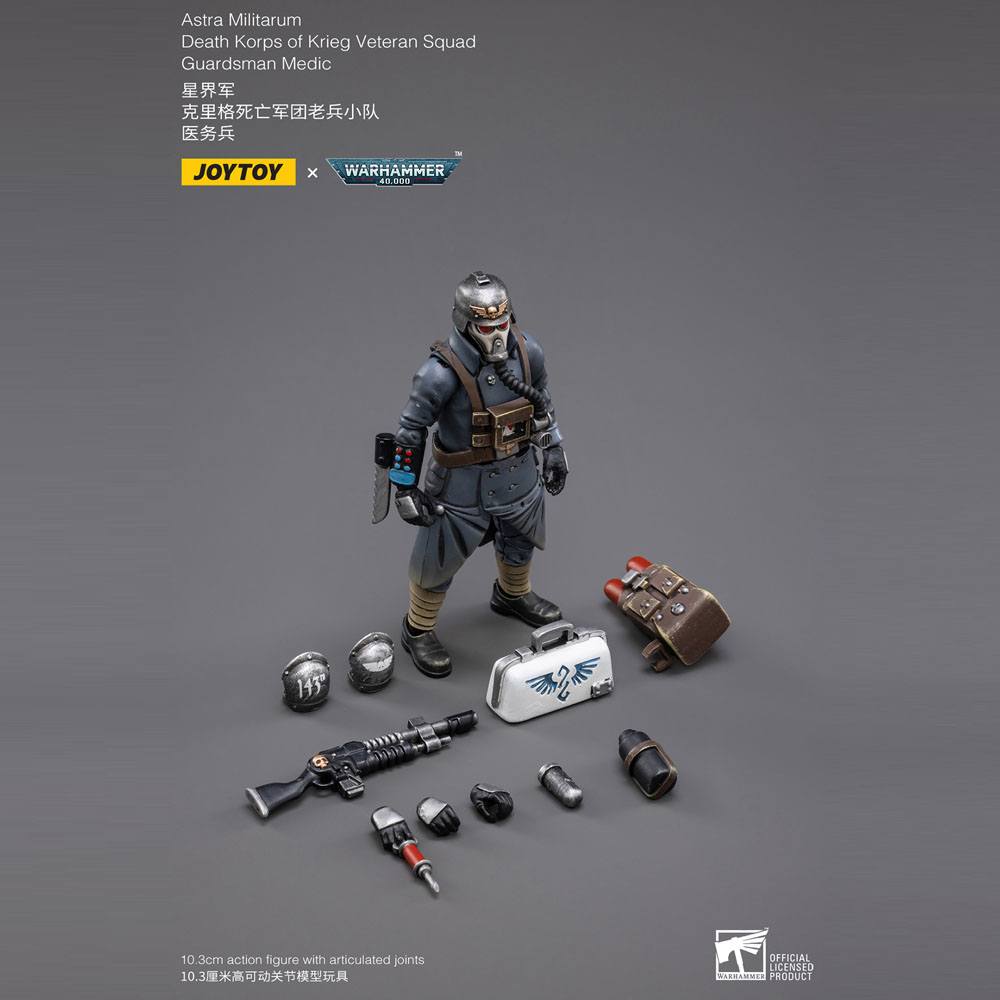 Warhammer 40k Actionfigur 1/18 Death Korps of Krieg Veteran Squad Guardsman Medic 10 cm - Versand: 7 Tage nach Bestellung