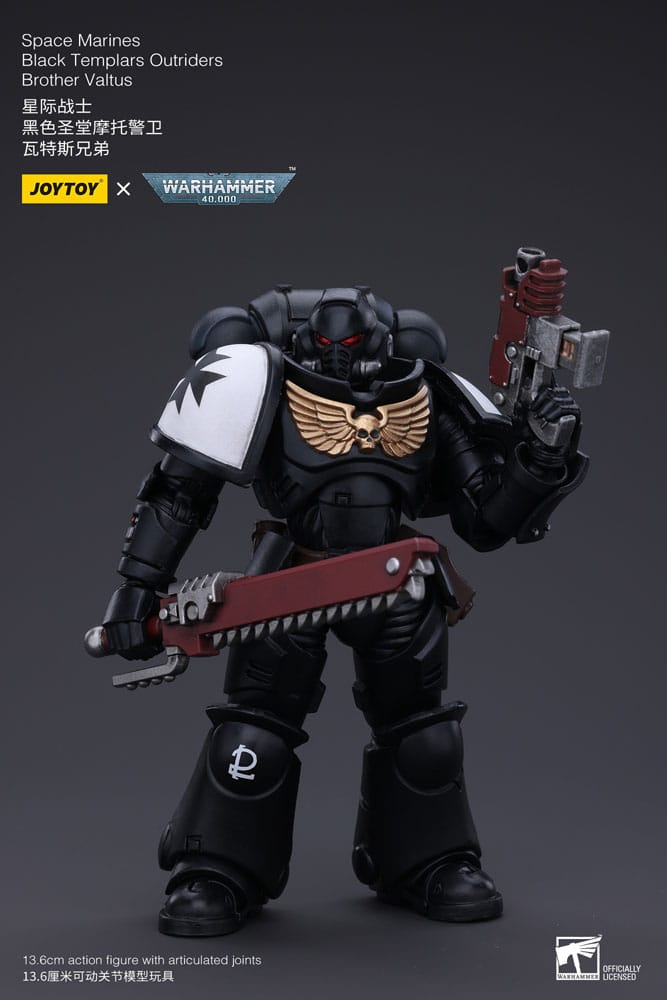 Warhammer 40k Actionfigur 1/18 Space Marines Black Templars Outriders Brother Valtus 14 cm      - Preorder - ETA: 25.03.2026