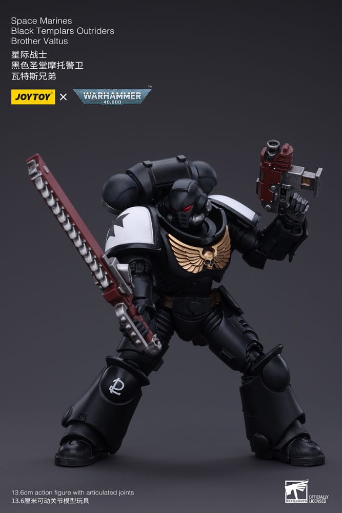 Warhammer 40k Actionfigur 1/18 Space Marines Black Templars Outriders Brother Valtus 14 cm      - Preorder - ETA: 25.03.2026