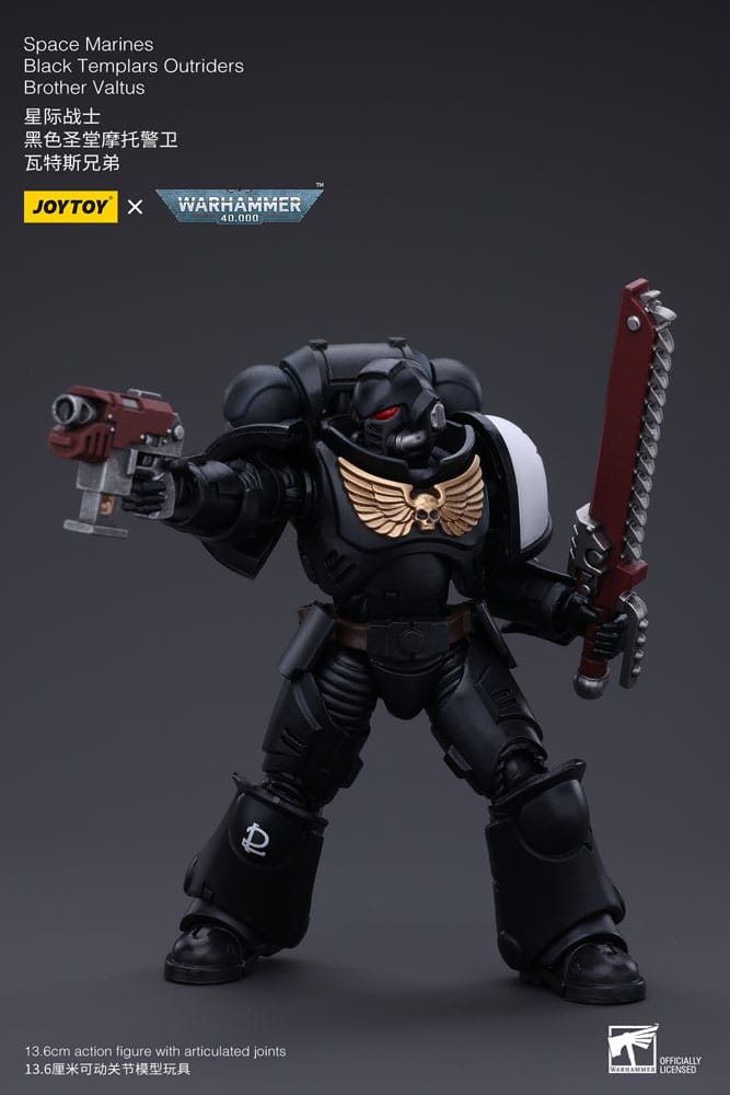 Warhammer 40k Actionfigur 1/18 Space Marines Black Templars Outriders Brother Valtus 14 cm      - Preorder - ETA: 25.03.2026
