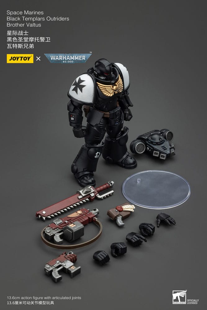 Warhammer 40k Actionfigur 1/18 Space Marines Black Templars Outriders Brother Valtus 14 cm      - Preorder - ETA: 25.03.2026