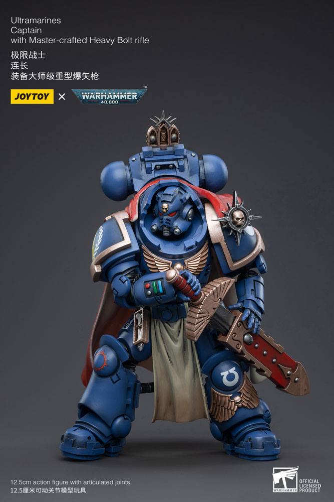 Warhammer 40k Actionfigur 1/18 Ultramarines Captain with Master-Crafted Heavy Bolt Rifle 12 cm - Preorder - ETA: 08.09.2025