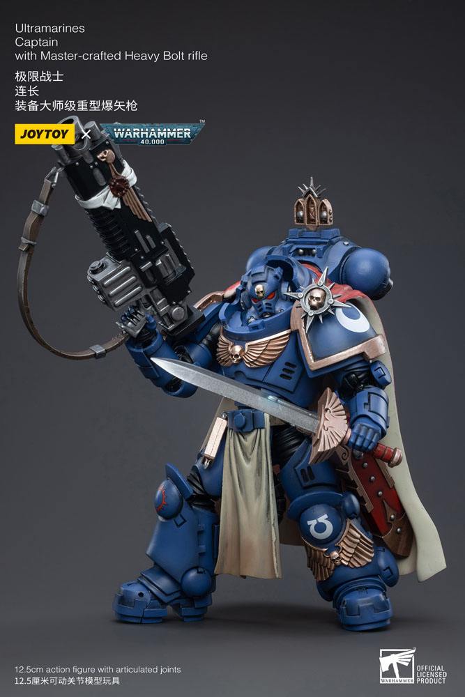 Warhammer 40k Actionfigur 1/18 Ultramarines Captain with Master-Crafted Heavy Bolt Rifle 12 cm - Preorder - ETA: 08.09.2025