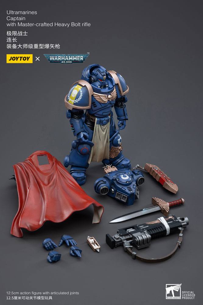 Warhammer 40k Actionfigur 1/18 Ultramarines Captain with Master-Crafted Heavy Bolt Rifle 12 cm - Preorder - ETA: 08.09.2025