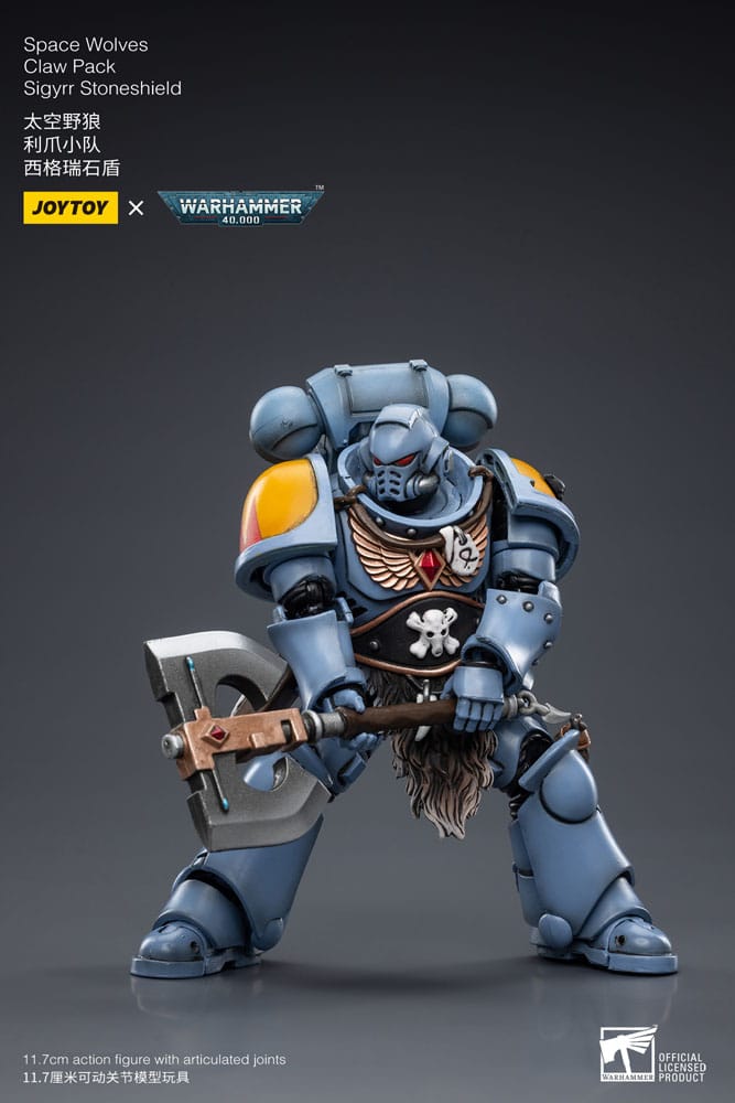 Warhammer 40k Actionfigur 1/18 Space Wolves Claw Pack Sigyrr Stoneshield 12 cm - Versand: 5-7 Tage nach Bestellung
