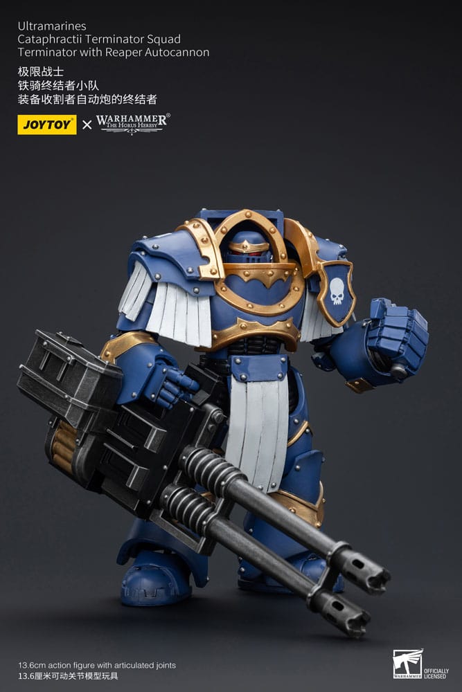 Warhammer The Horus Heresy Actionfigur 1/18 Uitramarines Cataphractii Terminator Squad Terminator with Reaper Autocannon 14 cm - Versand: 5-7 Tage nach Bestellung