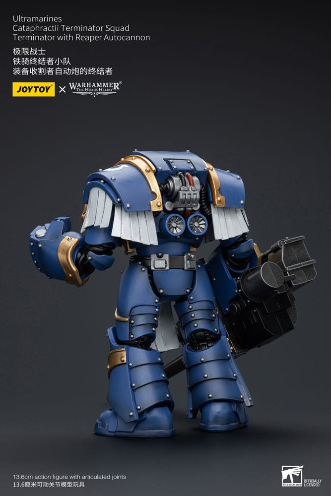 Warhammer The Horus Heresy Actionfigur 1/18 Uitramarines Cataphractii Terminator Squad Terminator with Reaper Autocannon 14 cm - Versand: 5-7 Tage nach Bestellung