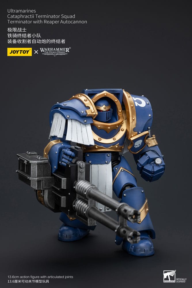 Warhammer The Horus Heresy Actionfigur 1/18 Uitramarines Cataphractii Terminator Squad Terminator with Reaper Autocannon 14 cm - Versand: 5-7 Tage nach Bestellung