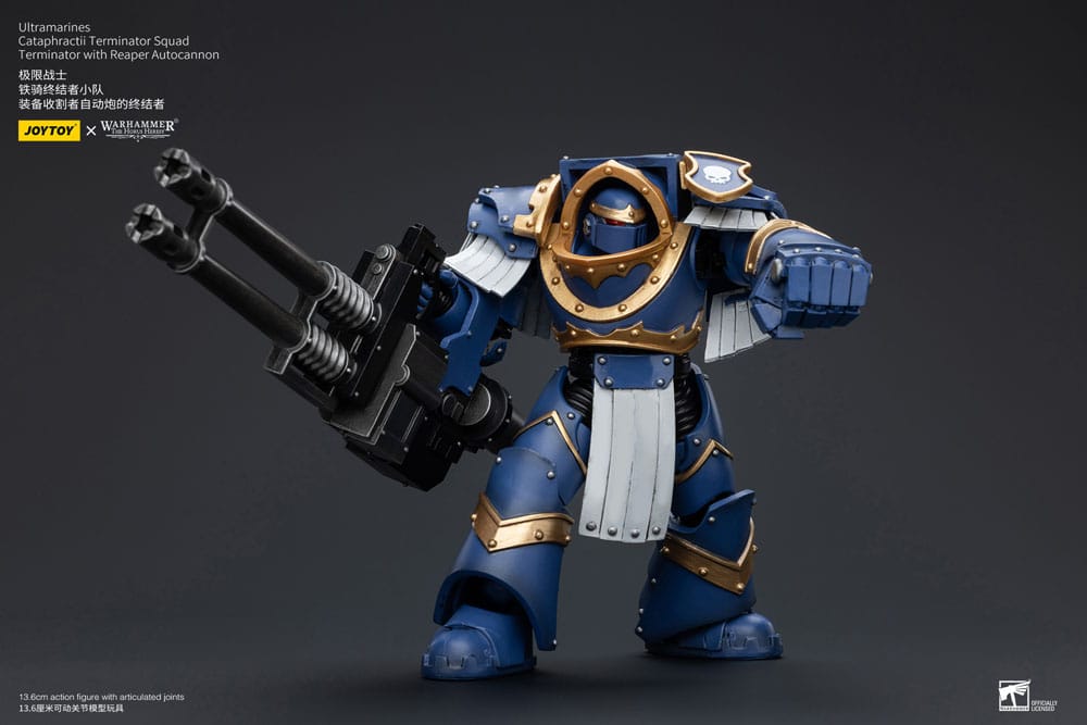 Warhammer The Horus Heresy Actionfigur 1/18 Uitramarines Cataphractii Terminator Squad Terminator with Reaper Autocannon 14 cm - Versand: 5-7 Tage nach Bestellung