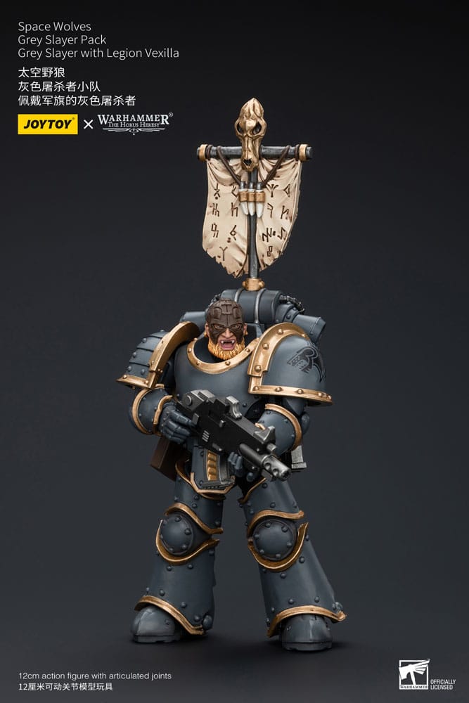 Warhammer The Horus Heresy Actionfigur 1/18 Space Wolves Grey Slayer Pack Grey Slayer With Legion Vexilla 12 cm - Versand: 5-7 Tage nach Bestellung