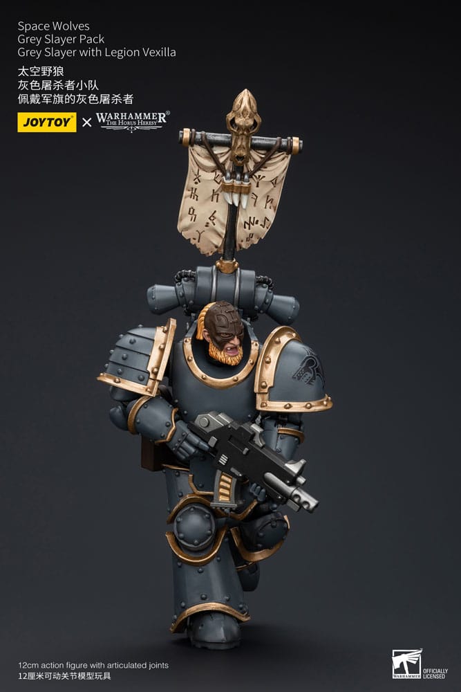 Warhammer The Horus Heresy Actionfigur 1/18 Space Wolves Grey Slayer Pack Grey Slayer With Legion Vexilla 12 cm - Versand: 5-7 Tage nach Bestellung