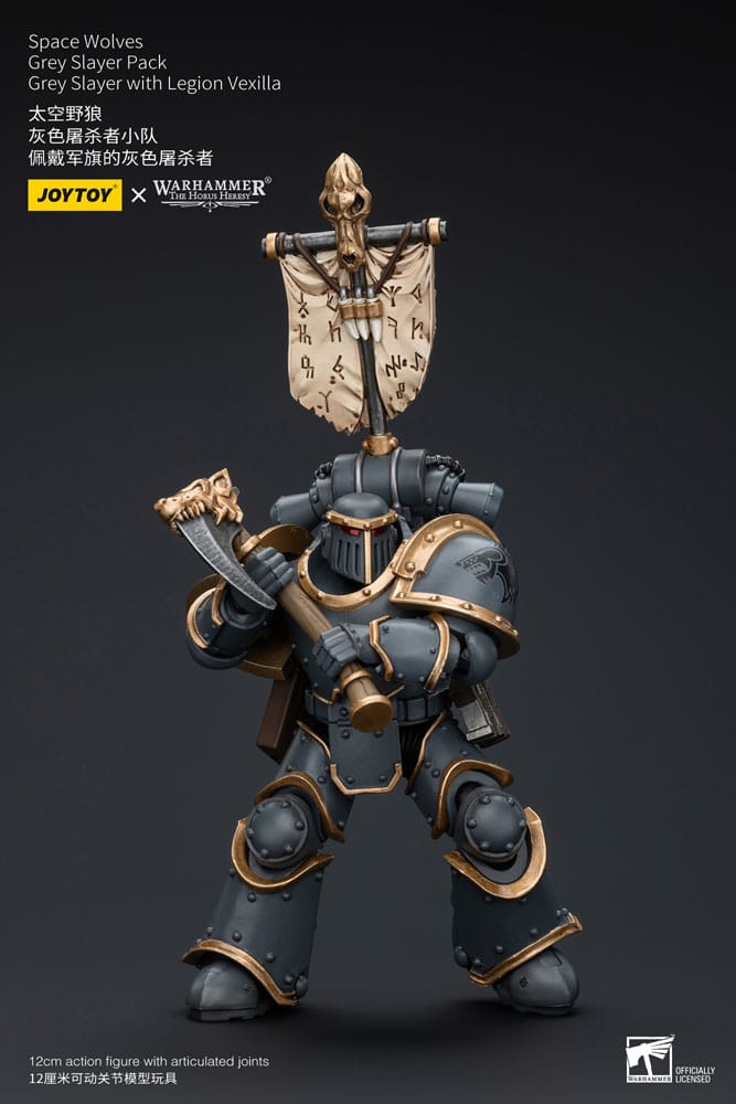 Warhammer The Horus Heresy Actionfigur 1/18 Space Wolves Grey Slayer Pack Grey Slayer With Legion Vexilla 12 cm - Versand: 5-7 Tage nach Bestellung