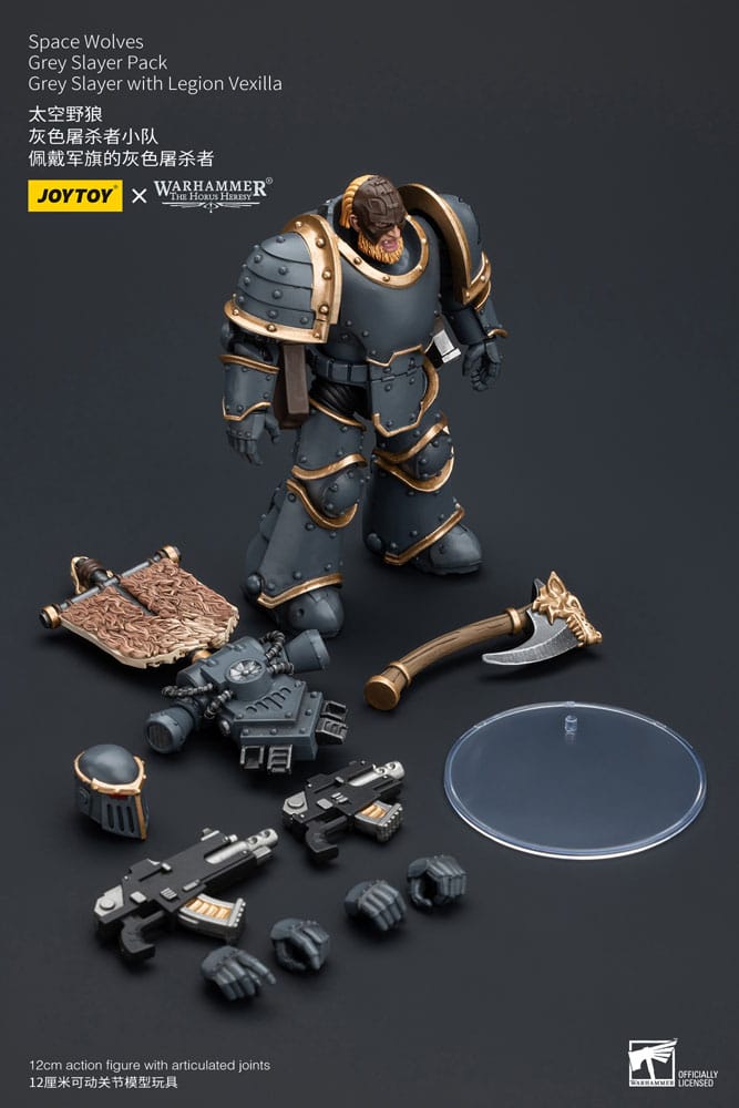 Warhammer The Horus Heresy Actionfigur 1/18 Space Wolves Grey Slayer Pack Grey Slayer With Legion Vexilla 12 cm - Versand: 5-7 Tage nach Bestellung
