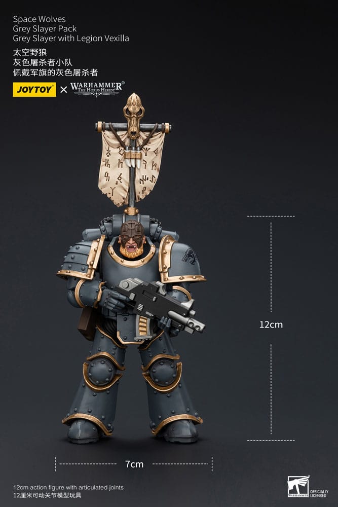 Warhammer The Horus Heresy Actionfigur 1/18 Space Wolves Grey Slayer Pack Grey Slayer With Legion Vexilla 12 cm - Versand: 5-7 Tage nach Bestellung