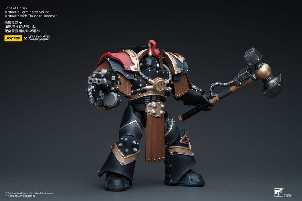Warhammer The Horus Heresy Actionfigur 1/18 Sons of Horus Justaerin Terminator Squad Justaerin with Thunder Hammer 12 cm - Preorder - ETA: 30.12.2025