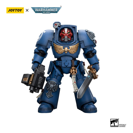 Warhammer 40k Actionfigur 1/18 Ultramarines Terminator Squad Sergeant with Power Sword and Teleport Homer 12 cm - Preorder - ETA: 25.02.2026
