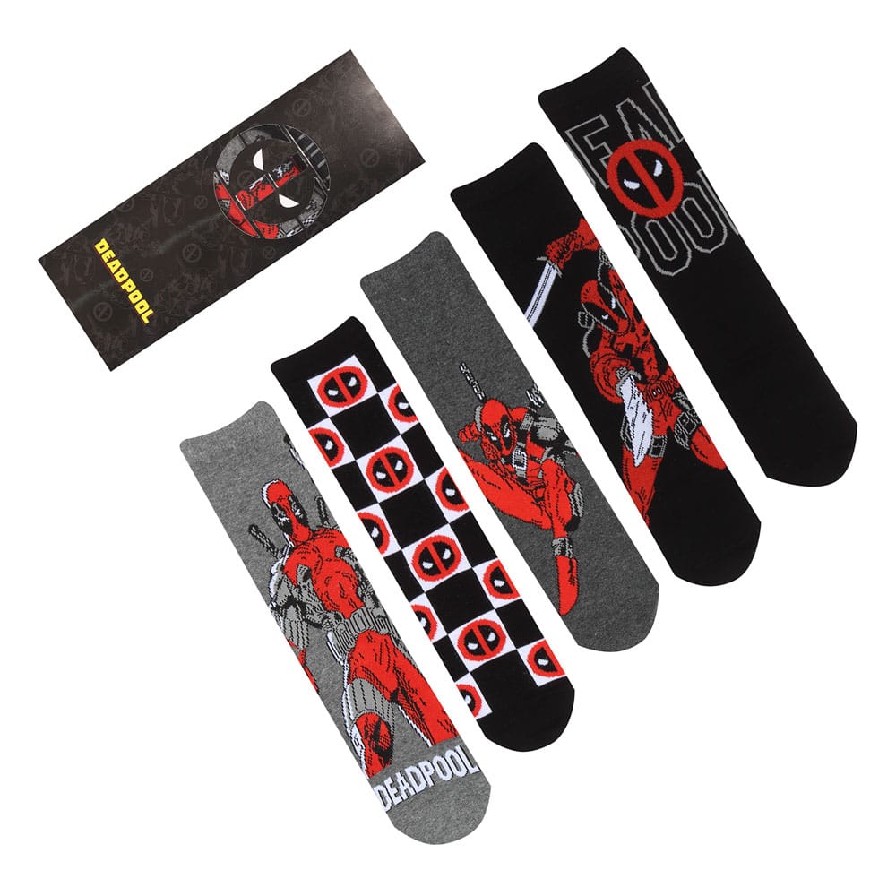 Marvel Socken 5er-Pack Deadpool S-M - Versand: 7 Tage nach Bestellung