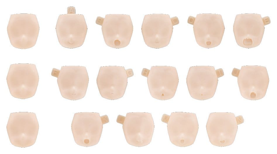 Megami Device M.S.G. Zubehör-Set für Plastic Model Kits 10 Face Set Puni Mofu 01 Skin Color A - Preorder - ETA: 25.01.2027
