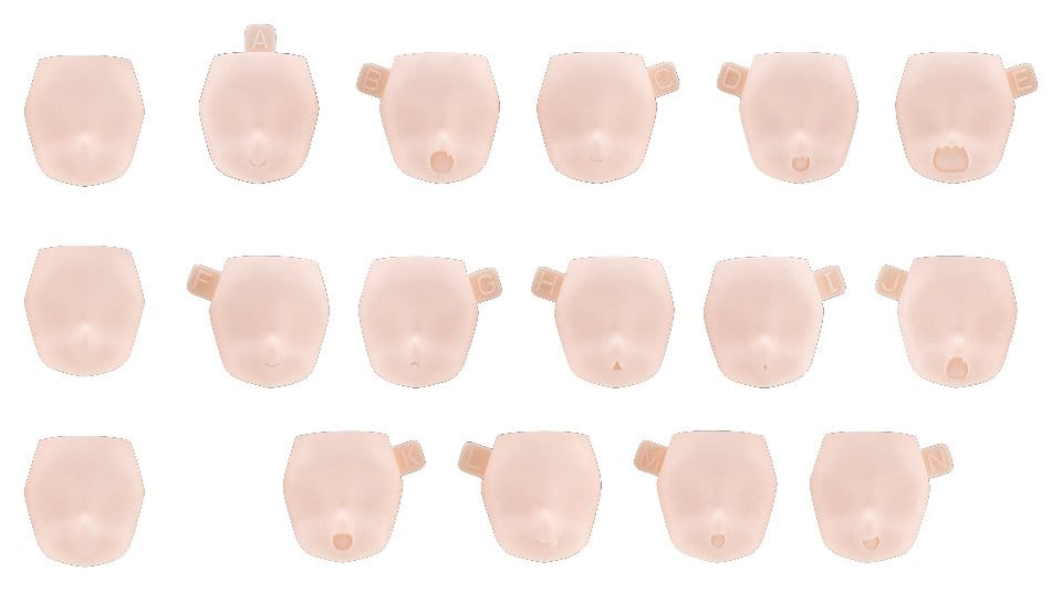 Megami Device M.S.G. Zubehör-Set für Plastic Model Kits 10 Face Set Puni Mofu 01 Skin Color B - Preorder - ETA: 25.01.2027