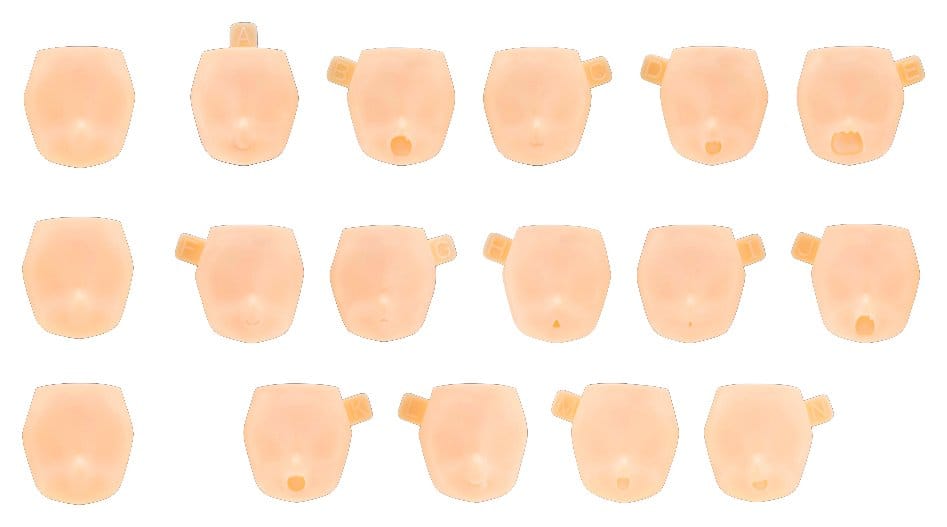 Megami Device M.S.G. Zubehör-Set für Plastic Model Kits 1/1 10 Face Set Puni Mofu 01 Skin Color D - Preorder - ETA: 25.02.2027