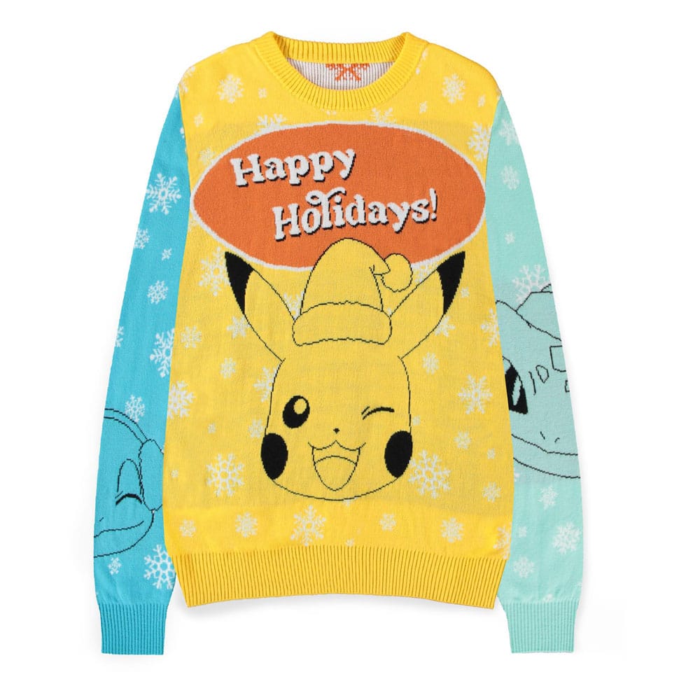 Pokémon Pullover Pikachu, Bulbasaur, Squirtle & Charmender (Christmas Jumper) Größe XL - Preorder - ETA: 25.10.2025