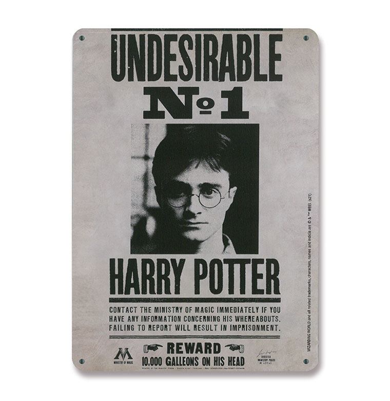 Harry Potter Blechschild Undesirable No. 1 15 x 21 cm - Versand: 5-7 Tage nach Bestellung