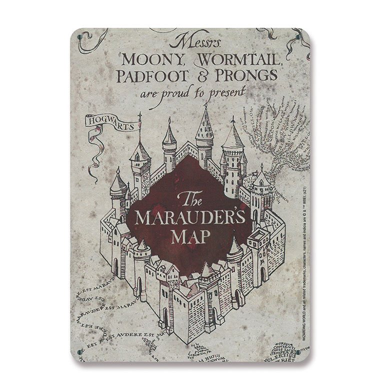 Harry Potter Blechschild Marauders Map 15 x 21 cm - Versand: 5-7 Tage nach Bestellung