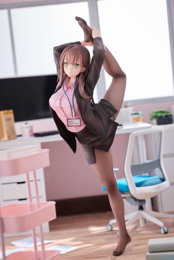Original Character PVC Statue 1/6 OL-chan Who Doesn't Want to Go to Work Pink Ver. 26 cm - Versand: 5-7 Tage nach Bestellung