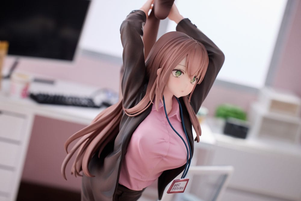 Original Character PVC Statue 1/6 OL-chan Who Doesn't Want to Go to Work Pink Ver. 26 cm - Versand: 5-7 Tage nach Bestellung