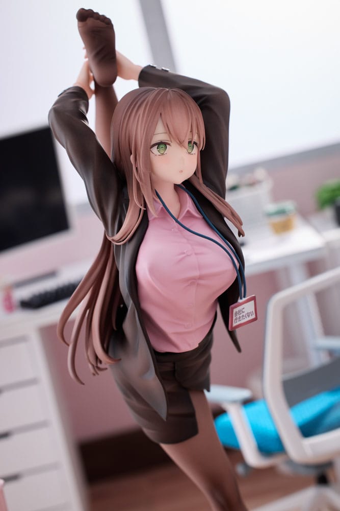 Original Character PVC Statue 1/6 OL-chan Who Doesn't Want to Go to Work Pink Ver. 26 cm - Versand: 5-7 Tage nach Bestellung