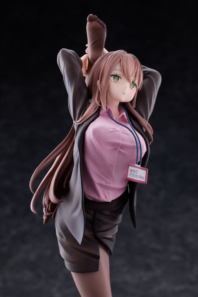 Original Character PVC Statue 1/6 OL-chan Who Doesn't Want to Go to Work Pink Ver. 26 cm - Versand: 5-7 Tage nach Bestellung