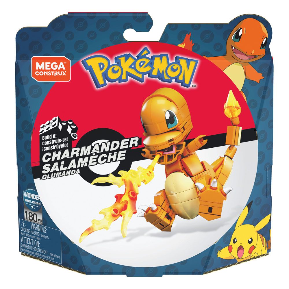 Pokémon Mega Construx Wonder Builders Bauset Glumanda 10 cm - Versand: 5-7 Tage nach Bestellung