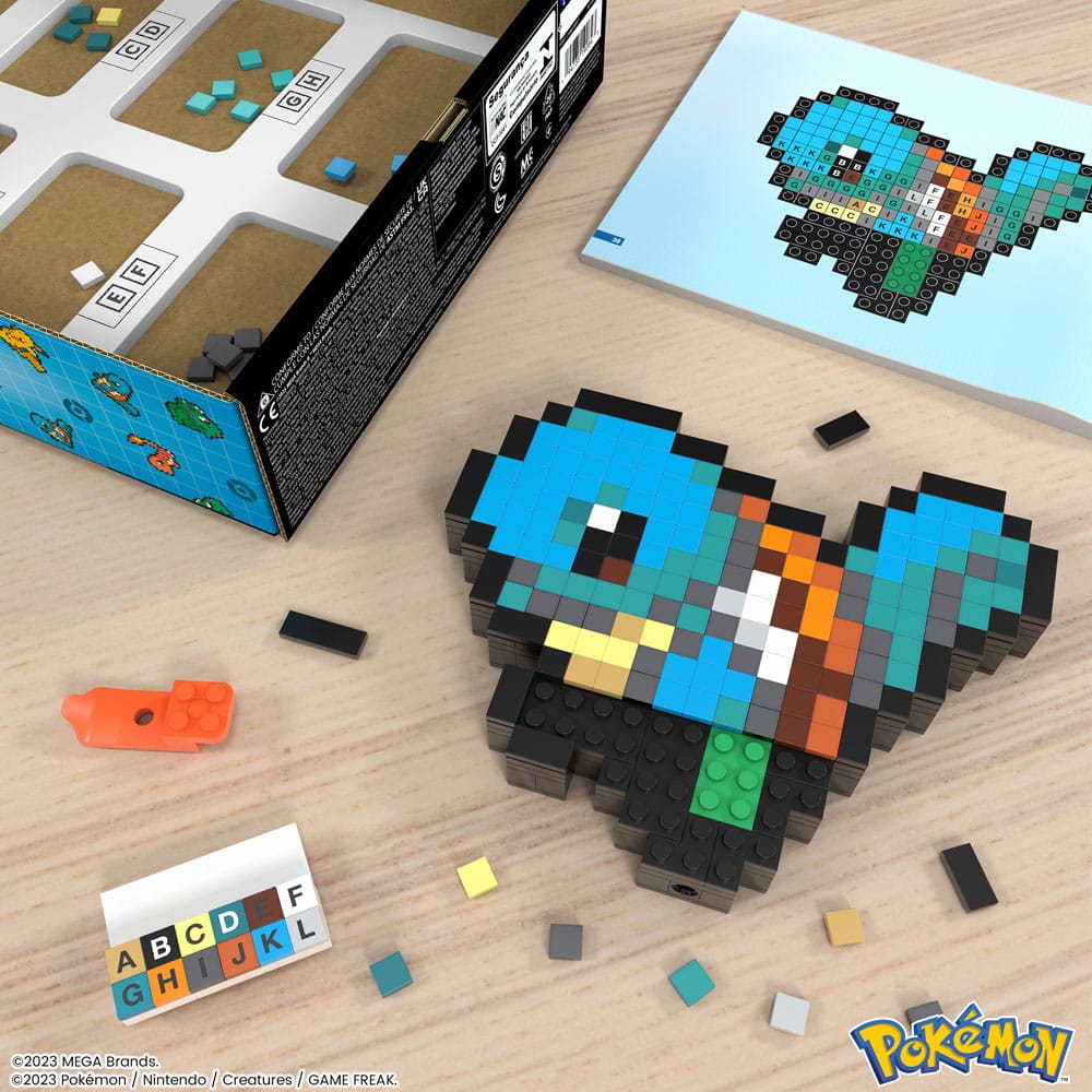 Pokémon MEGA Bauset Schiggy Pixel Art - Versand: 5-7 Tage nach Bestellung