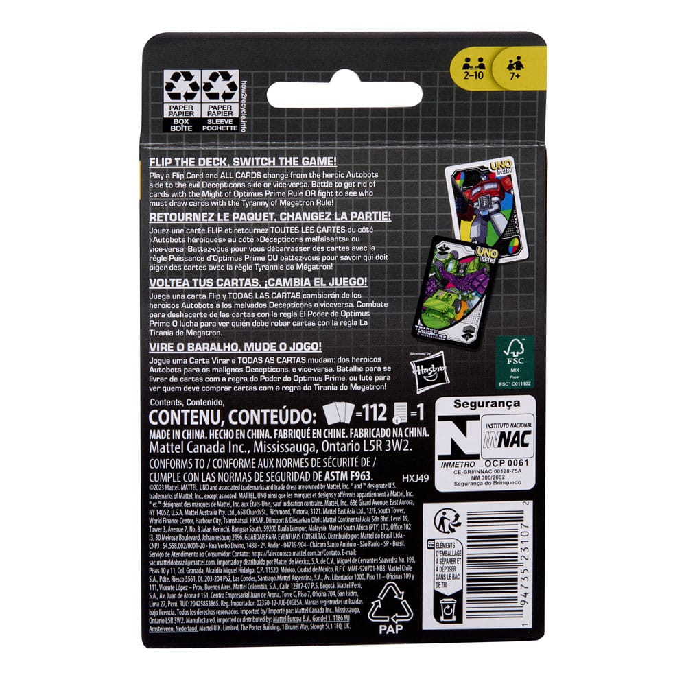 Transformers UNO Flip! Kartenspiel - Preorder - ETA: 27.12.2025
