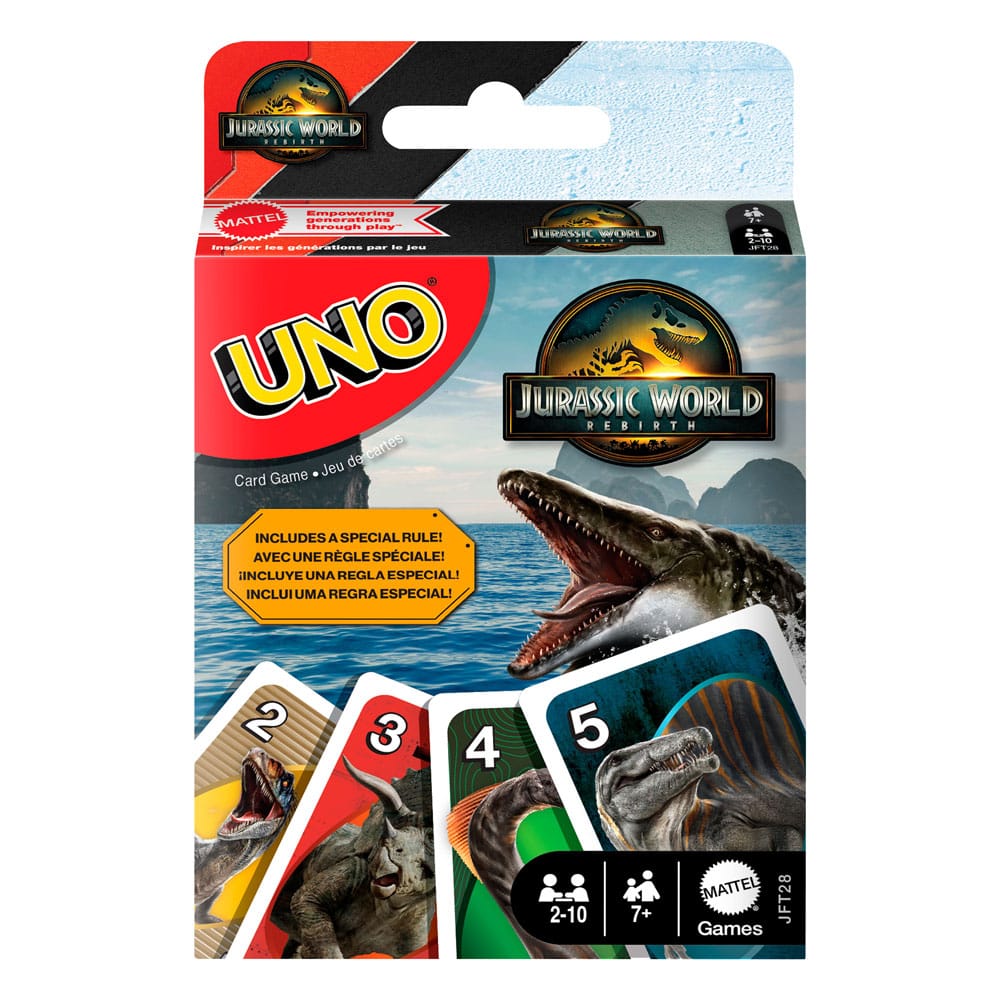 Jurassic World: Die Wiedergeburt UNO Kartenspiel - Versand: 5-7 Tage nach Bestellung