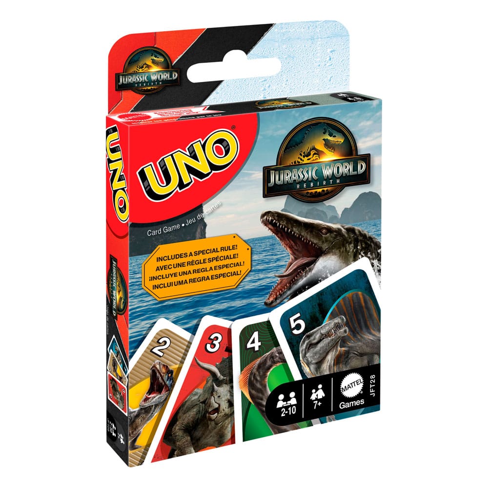 Jurassic World: Die Wiedergeburt UNO Kartenspiel - Versand: 5-7 Tage nach Bestellung